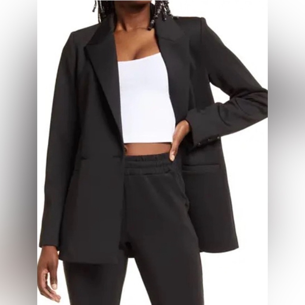 Good American‎  Black  Oversized Scuba Blazer Size 4 Jacket
